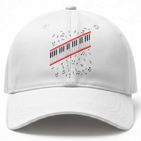 Piano Keyboard Graphic Baseball Cap Musical Notes Alignment Pianist