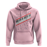 Piano Keyboard Graphic Hoodie Musical Notes Alignment Pianist