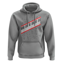 Piano Keyboard Graphic Hoodie Musical Notes Alignment Pianist