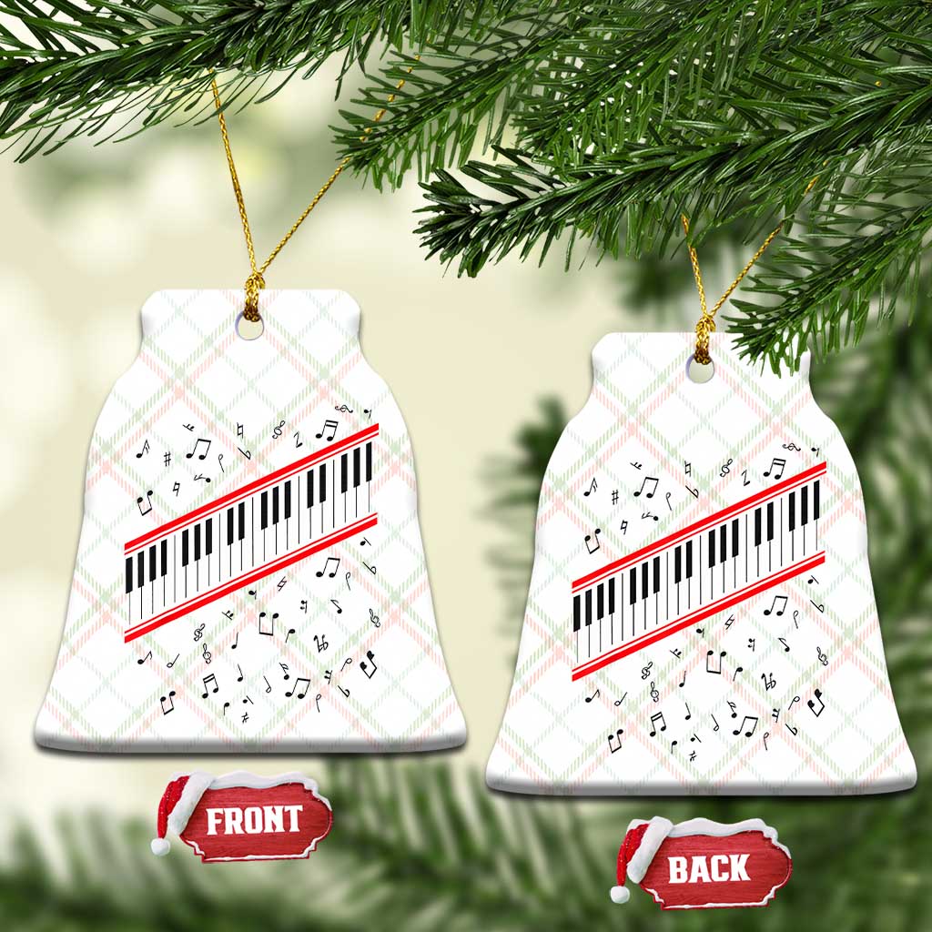 Piano Keyboard Graphic Ceramic Ornament Musical Notes Alignment Pianist