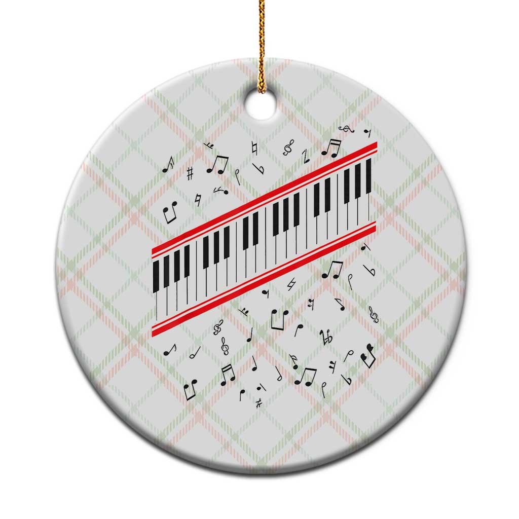 Piano Keyboard Graphic Ceramic Ornament Musical Notes Alignment Pianist