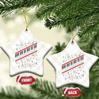Piano Keyboard Graphic Ceramic Ornament Musical Notes Alignment Pianist