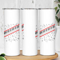 Piano Keyboard Graphic Skinny Tumbler Musical Notes Alignment Pianist