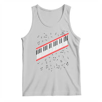 Piano Keyboard Graphic Tank Top Musical Notes Alignment Pianist