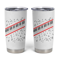 Piano Keyboard Graphic Tumbler Cup Musical Notes Alignment Pianist