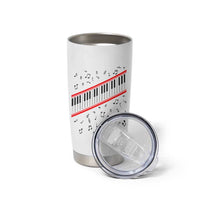 Piano Keyboard Graphic Tumbler Cup Musical Notes Alignment Pianist