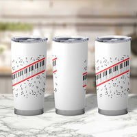 Piano Keyboard Graphic Tumbler Cup Musical Notes Alignment Pianist