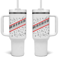 Piano Keyboard Graphic Tumbler With Handle Musical Notes Alignment Pianist