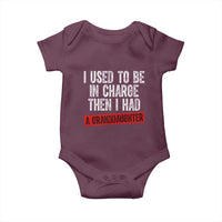 Funny Grandpas Girls Quote Classic Graphic Baby Onesie I Used To Be In Charge Then I Had A Granddaughter