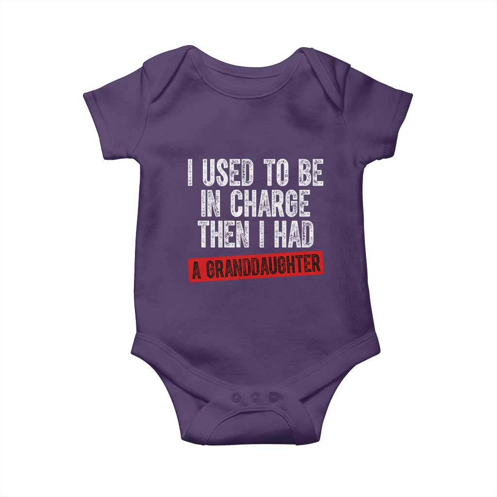 Funny Grandpas Girls Quote Classic Graphic Baby Onesie I Used To Be In Charge Then I Had A Granddaughter