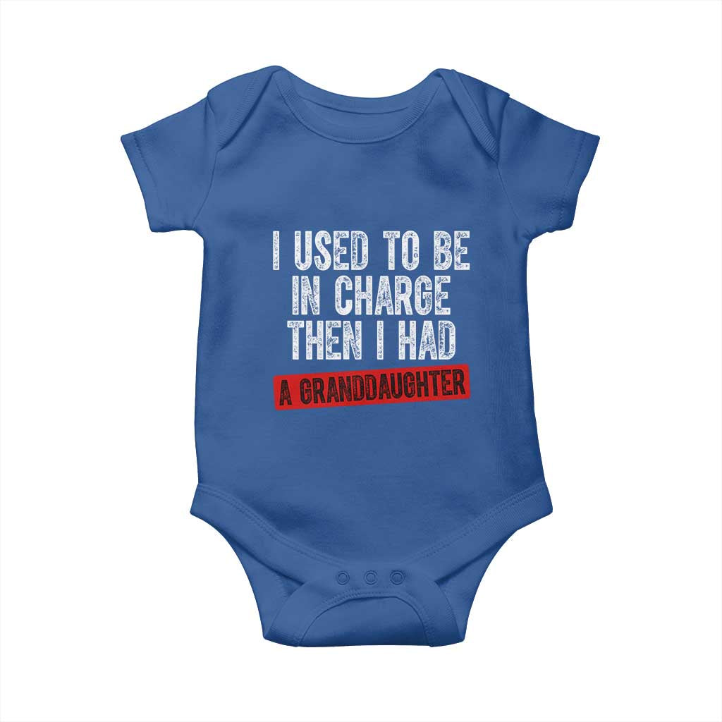 Funny Grandpas Girls Quote Classic Graphic Baby Onesie I Used To Be In Charge Then I Had A Granddaughter