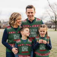 Funny Grandpas Girls Quote Classic Graphic V-Neck Knit Sweater Vest I Used To Be In Charge Then I Had A Granddaughter