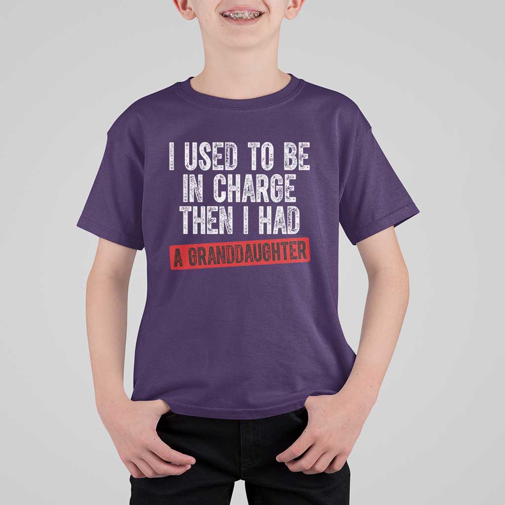Funny Grandpas Girls Quote Classic Graphic T Shirt For Kid I Used To Be In Charge Then I Had A Granddaughter