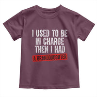 Funny Grandpas Girls Quote Classic Graphic Toddler T Shirt I Used To Be In Charge Then I Had A Granddaughter