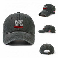 Funny Grandpas Girls Quote Classic Graphic Washed Cotton Baseball Cap I Used To Be In Charge Then I Had A Granddaughter