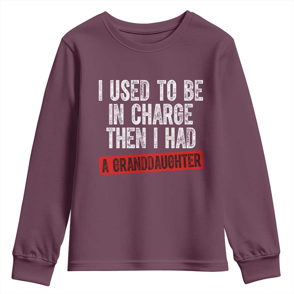 Funny Grandpas Girls Quote Classic Graphic Youth Sweatshirt I Used To Be In Charge Then I Had A Granddaughter