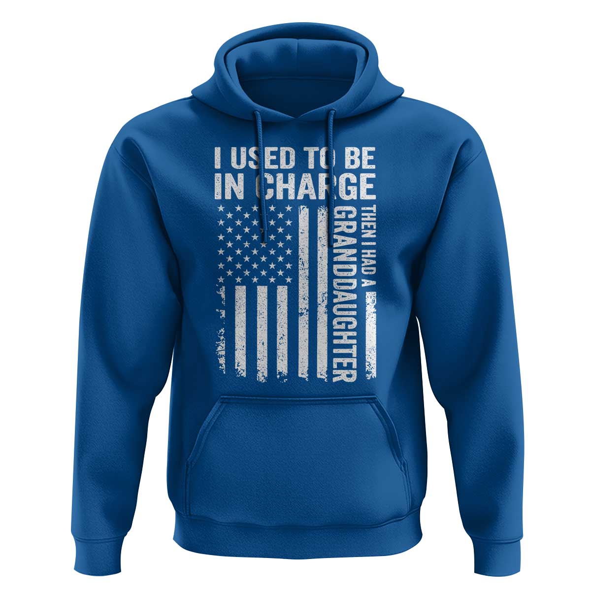 Patriotic American Flag Grandfather Pride Hoodie I Used To Be In Charge Granddaughter Funny Grandpas Girls Distressed USA Style
