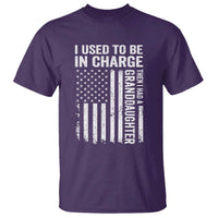 Patriotic American Flag Grandfather Pride T Shirt I Used To Be In Charge Granddaughter Funny Grandpas Girls Distressed USA Style