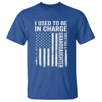 Patriotic American Flag Grandfather Pride T Shirt I Used To Be In Charge Granddaughter Funny Grandpas Girls Distressed USA Style