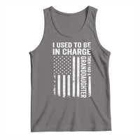 Patriotic American Flag Grandfather Pride Tank Top I Used To Be In Charge Granddaughter Funny Grandpas Girls Distressed USA Style