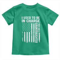 Patriotic American Flag Grandfather Pride Toddler T Shirt I Used To Be In Charge Granddaughter Funny Grandpas Girls Distressed USA Style