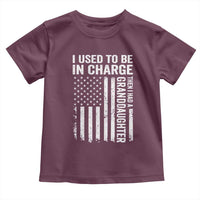 Patriotic American Flag Grandfather Pride Toddler T Shirt I Used To Be In Charge Granddaughter Funny Grandpas Girls Distressed USA Style