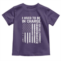 Patriotic American Flag Grandfather Pride Toddler T Shirt I Used To Be In Charge Granddaughter Funny Grandpas Girls Distressed USA Style