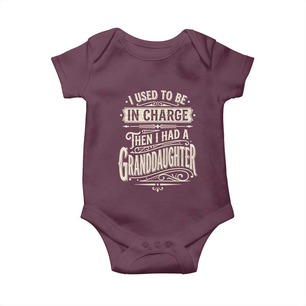 Vintage Style Western Funny Grandpas Girls Baby Onesie I Used To Be In Charge Then I Had A Granddaughter Retro Look