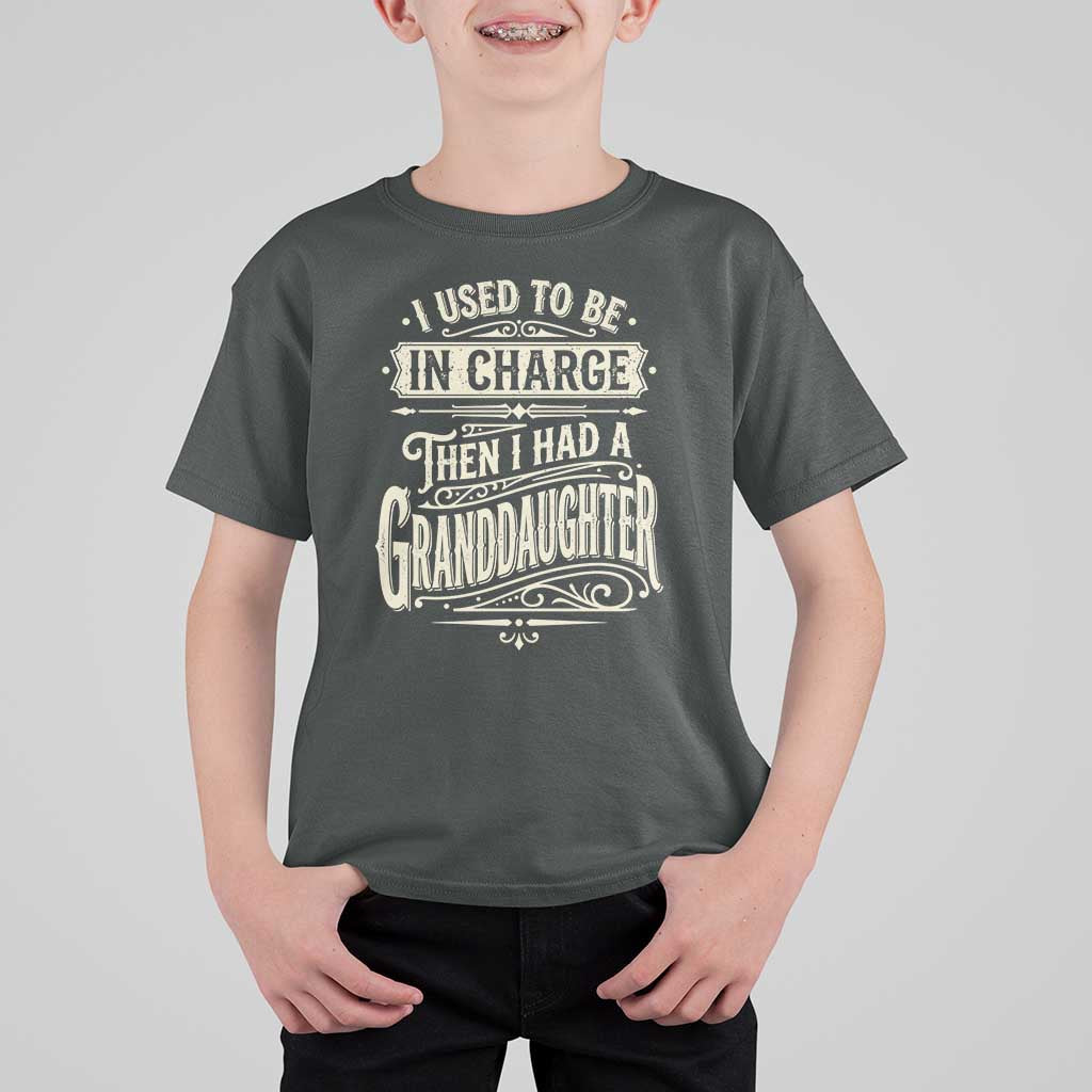 Vintage Style Western Funny Grandpas Girls T Shirt For Kid I Used To Be In Charge Then I Had A Granddaughter Retro Look