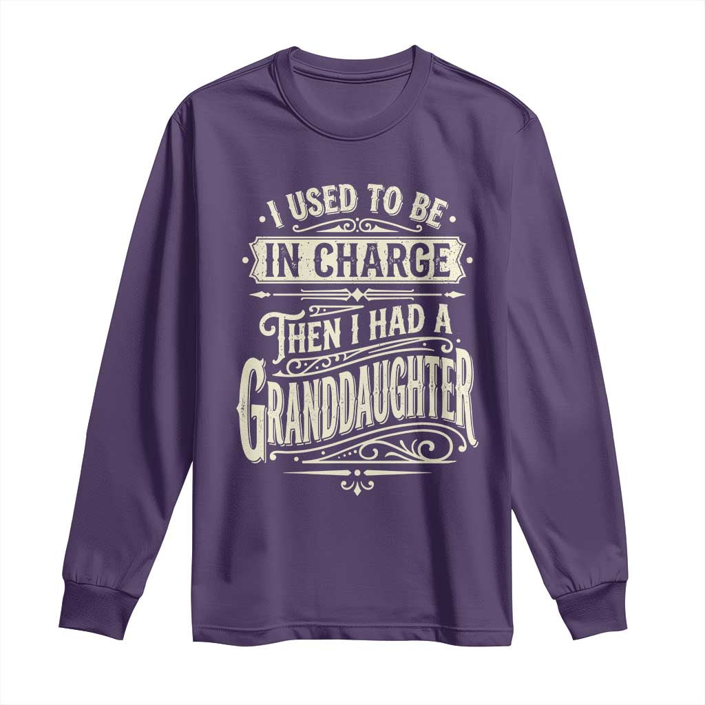 Vintage Style Western Funny Grandpas Girls Long Sleeve Shirt I Used To Be In Charge Then I Had A Granddaughter Retro Look