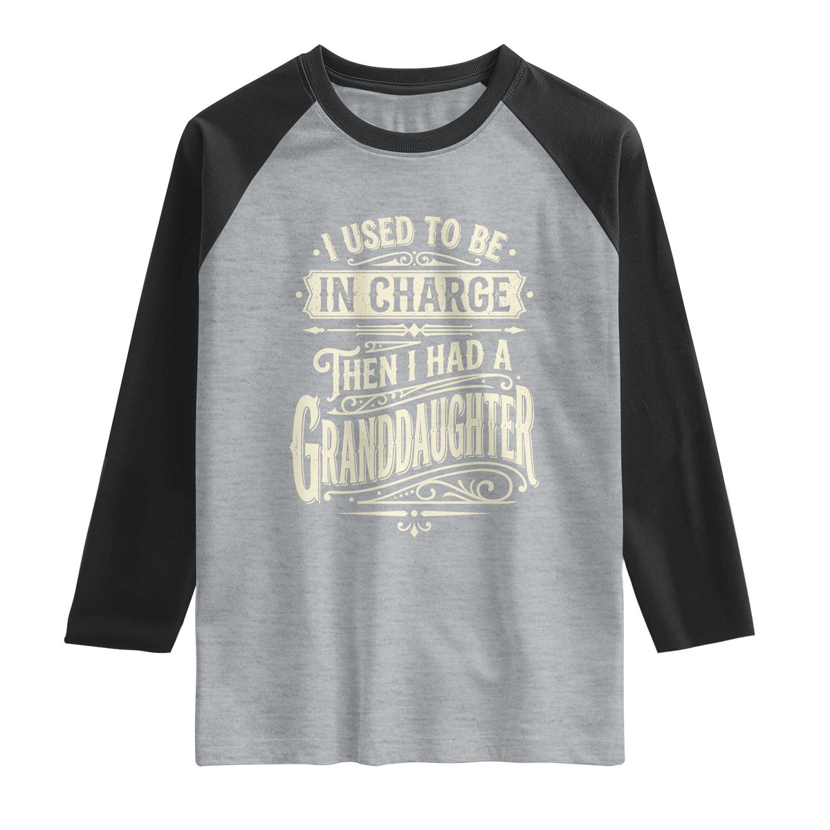 Vintage Style Western Funny Grandpas Girls Raglan Shirt I Used To Be In Charge Then I Had A Granddaughter Retro Look