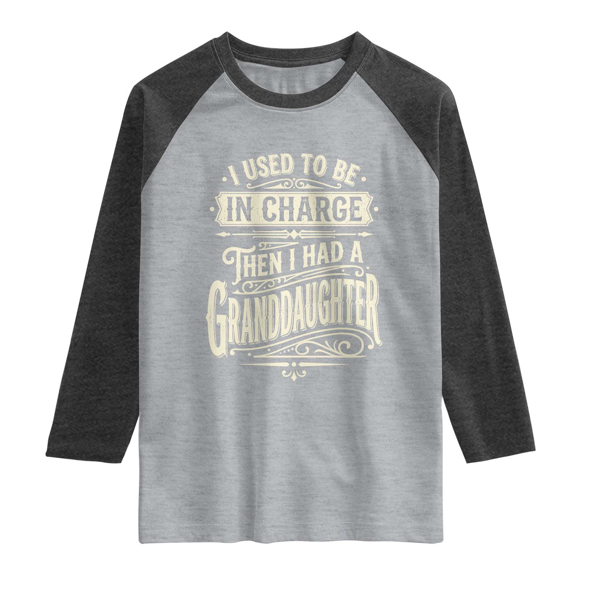 Vintage Style Western Funny Grandpas Girls Raglan Shirt I Used To Be In Charge Then I Had A Granddaughter Retro Look