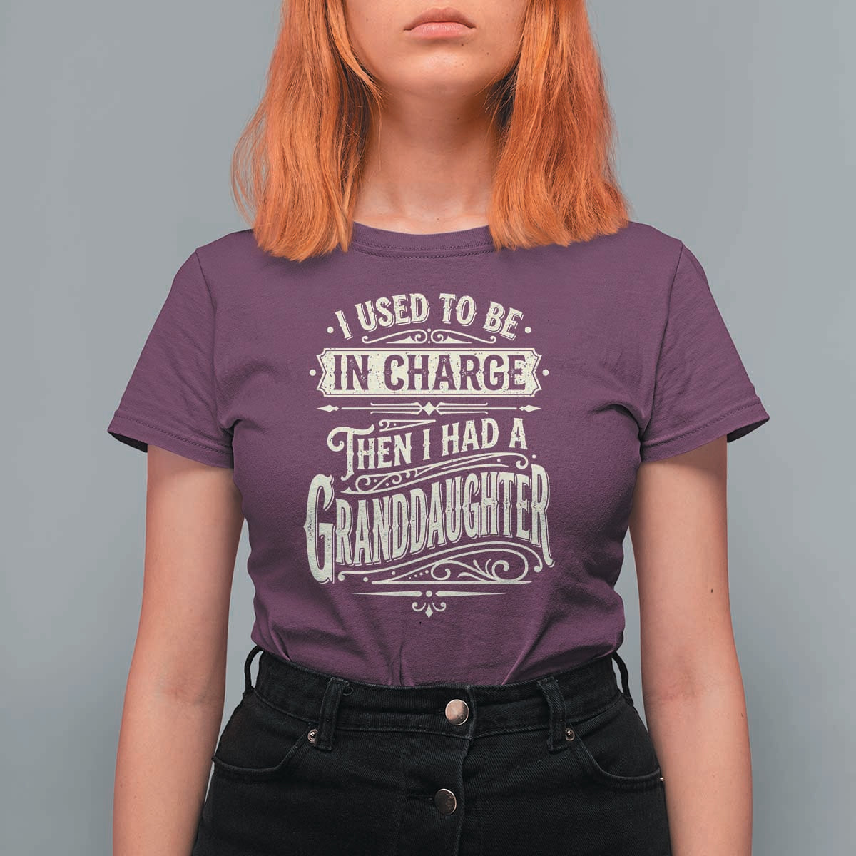Vintage Style Western Funny Grandpas Girls T Shirt For Women I Used To Be In Charge Then I Had A Granddaughter Retro Look