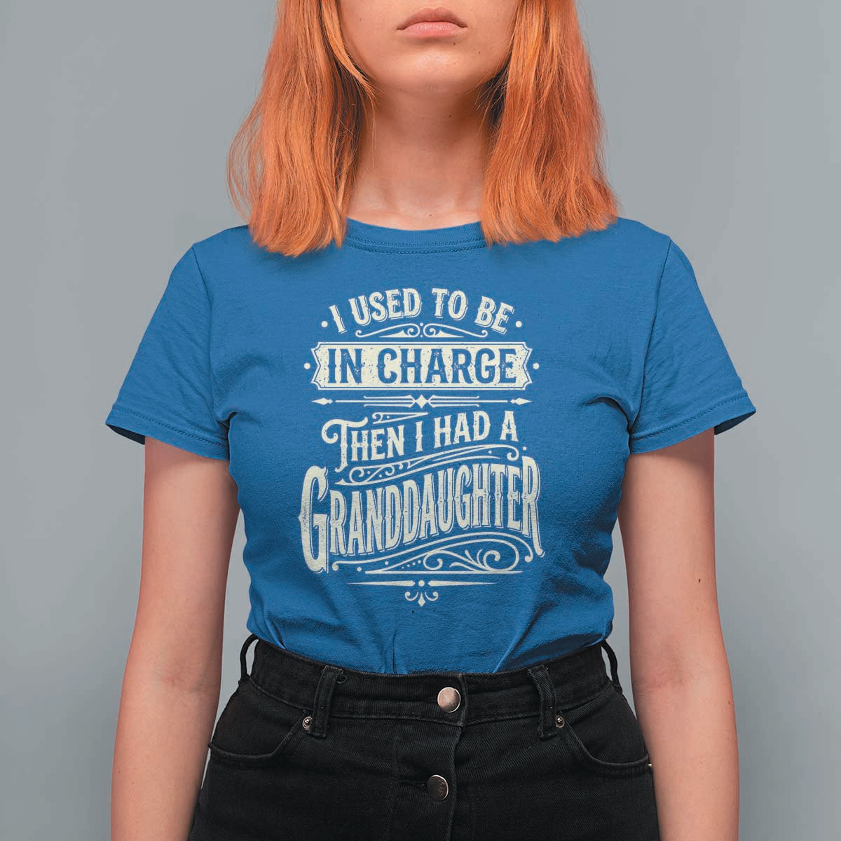 Vintage Style Western Funny Grandpas Girls T Shirt For Women I Used To Be In Charge Then I Had A Granddaughter Retro Look