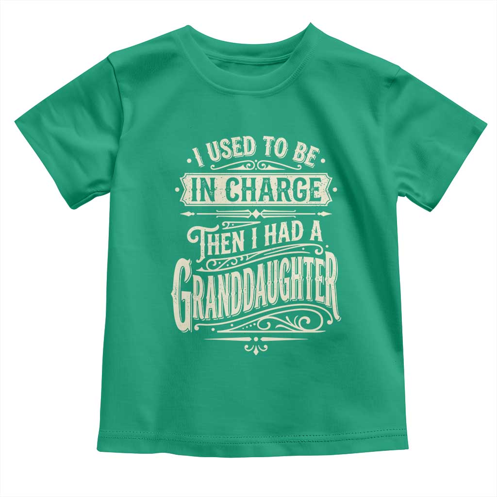 Vintage Style Western Funny Grandpas Girls Toddler T Shirt I Used To Be In Charge Then I Had A Granddaughter Retro Look