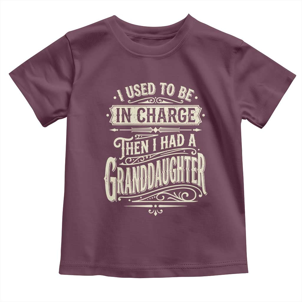 Vintage Style Western Funny Grandpas Girls Toddler T Shirt I Used To Be In Charge Then I Had A Granddaughter Retro Look