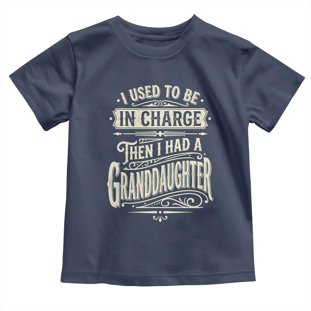 Vintage Style Western Funny Grandpas Girls Toddler T Shirt I Used To Be In Charge Then I Had A Granddaughter Retro Look
