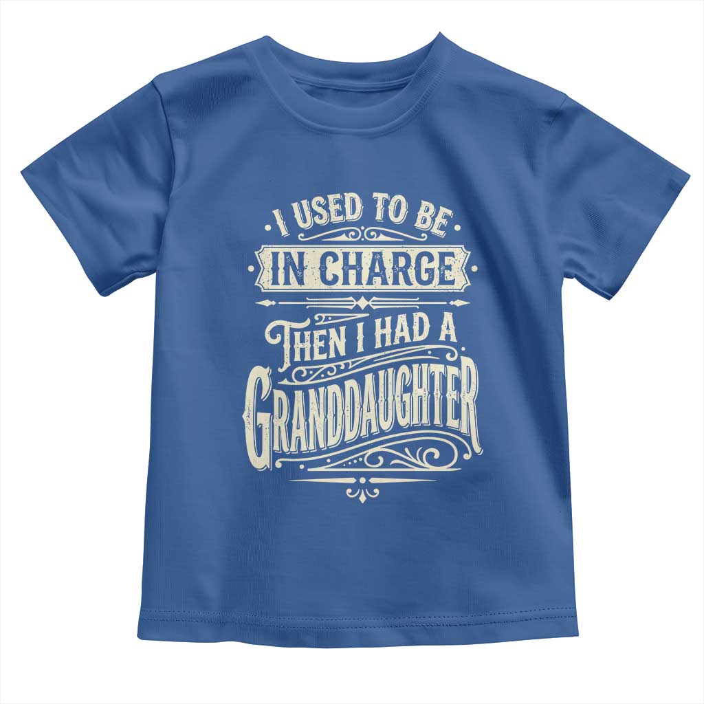 Vintage Style Western Funny Grandpas Girls Toddler T Shirt I Used To Be In Charge Then I Had A Granddaughter Retro Look