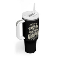 Vintage Style Western Funny Grandpas Girls Tumbler With Handle I Used To Be In Charge Then I Had A Granddaughter Retro Look