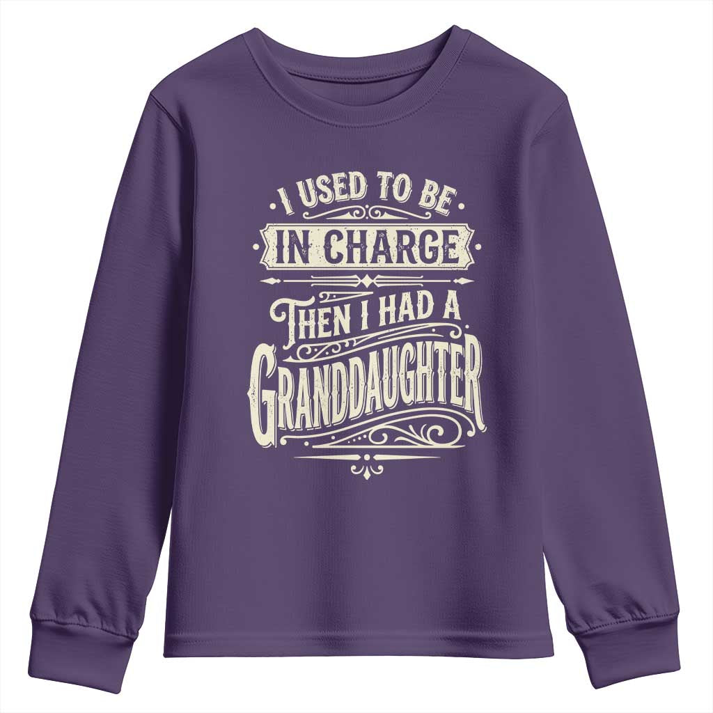 Vintage Style Western Funny Grandpas Girls Youth Sweatshirt I Used To Be In Charge Then I Had A Granddaughter Retro Look