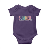 Summer Remembering My Why Baby Onesie Funny Distressed Retro End of School Year Teacher Typography