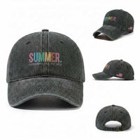 Summer Remembering My Why Washed Cotton Baseball Cap Funny Distressed Retro End of School Year Teacher Typography