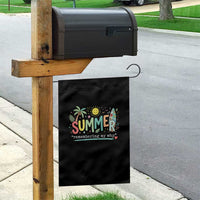 Summer Remembering My Why Garden Flag Cute Tropical Beach Palm Tree Surfboard Teacher Graphic