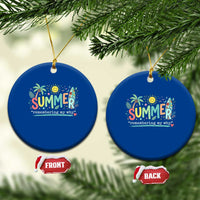 Summer Remembering My Why Ceramic Ornament Cute Tropical Beach Palm Tree Surfboard Teacher Graphic