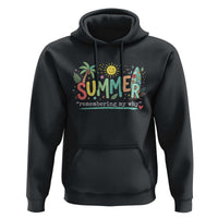 Summer Remembering My Why Hoodie Cute Tropical Beach Palm Tree Surfboard Teacher Graphic