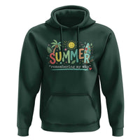 Summer Remembering My Why Hoodie Cute Tropical Beach Palm Tree Surfboard Teacher Graphic