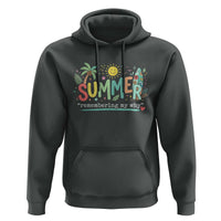 Summer Remembering My Why Hoodie Cute Tropical Beach Palm Tree Surfboard Teacher Graphic