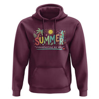 Summer Remembering My Why Hoodie Cute Tropical Beach Palm Tree Surfboard Teacher Graphic