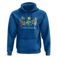 Summer Remembering My Why Hoodie Cute Tropical Beach Palm Tree Surfboard Teacher Graphic