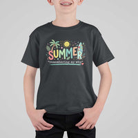 Summer Remembering My Why T Shirt For Kid Cute Tropical Beach Palm Tree Surfboard Teacher Graphic